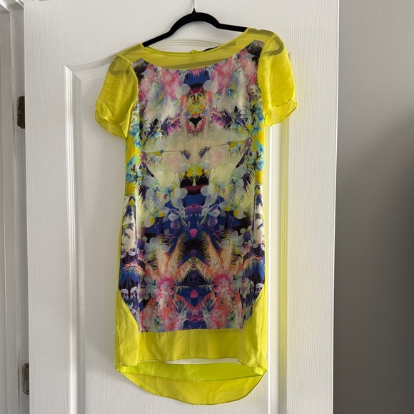 Karen Millen Dresses & Skirts - Karen Millen Yellow Multicolor High Low Dress